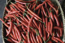 Basket Of  Chili Peppers — Stock Photo