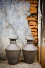 Vista de la cerámica al aire libre, Bhaktapur, Nepal - foto de stock