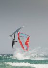 Windsurfer Flips Upside Down — Stock Photo