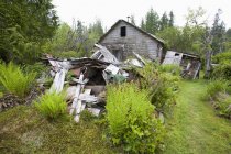 Старий дерев'яний покинутий будинок — стокове фото