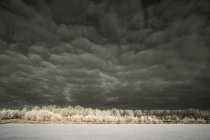 Dark Clouds And Winter Landscape — Stock Photo