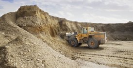 Gravel Pit with working — Stock Photo