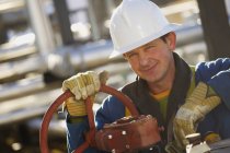 Oil Refinery Worker — Stock Photo