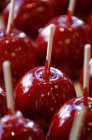 Candy Apples with sticks — Stock Photo