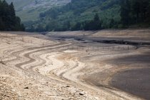 Dry reservoir during drought — Stock Photo