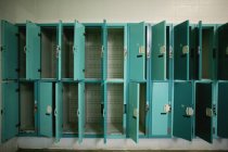 Row of lockers with combination locks — Stock Photo