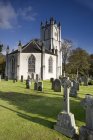 Church With Cemetery on field — Stock Photo