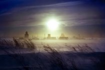 Прері Снігова буря з сонцем — стокове фото