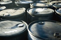 Battery Acid Barrels indoors at factory — Stock Photo