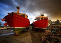 Fishing Boats Out Of Water — Stock Photo