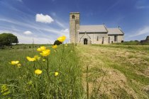 Country Church over field — Stock Photo