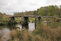 Clapper Bridge In Dartmoor National Park — Stock Photo