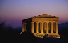 Greek Temple with lights — Stock Photo