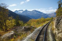 Chemin de fer le long du col White et de la route Yukon — Photo de stock