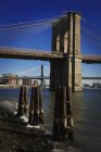Нью-Йорк, Бруклинский мост — стоковое фото