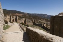 Ansicht der Mauern aus dem Inneren der Burg Loarre; aragon, huesca — Stockfoto