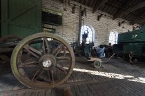 Roda de transporte vintage no local histórico em Beamish, Durham, Inglaterra — Fotografia de Stock