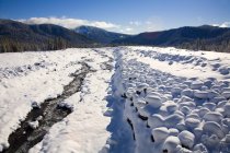 Río cubierto de nieve - foto de stock