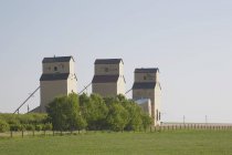Tres elevadores de grano - foto de stock