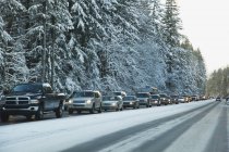 Schwerer Verkehr nach Schneesturm — Stockfoto