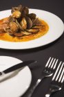 Тарілка морепродуктів з креветками — стокове фото