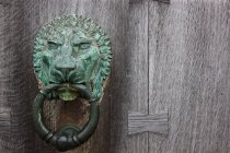 Batedor de porta de leão de latão — Fotografia de Stock