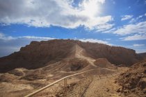 Trail at masada with cloudy sky — Stock Photo