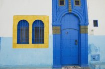 Dipinto porta blu — Foto stock