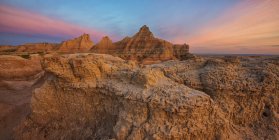 Twilight over the hoodoos and rock formations — Stock Photo