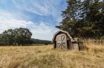 Alte verlassene Hütte auf Kohlinsel — Stockfoto