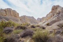 Paysage accidenté dans la nature sauvage de la vallée de Jordan — Photo de stock