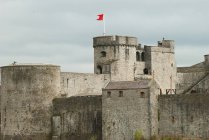 Castle with red flag — Stock Photo