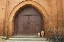 Деревянная дверь дома — стоковое фото