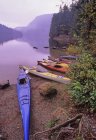 Kayaks Rest By The Shore — Stock Photo