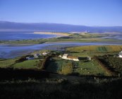 Вид на поле с зеленой травой — стоковое фото