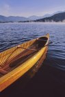 Canoa de madeira com pás — Fotografia de Stock