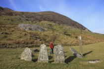 Man Stands In Stone Circle — Stock Photo