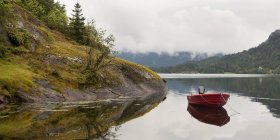 Red Rowboat Moored — Stock Photo