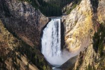 Waterfall from the Yellowstone river — Stock Photo