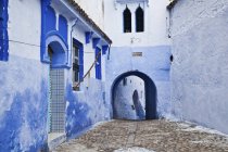 Blue painted buildings — Stock Photo