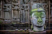 Terra cotta head of buddha — Stock Photo