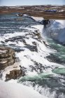 Famous Gullfoss waterfall; Iceland — Stock Photo