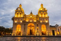Fully lit South American church — Stock Photo
