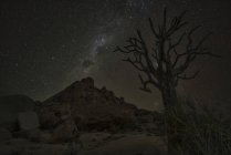 Milchstraße leuchtet am Nachthimmel — Stockfoto