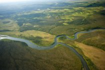Vista aerea del fiume Naknek — Foto stock