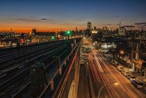 Sunset over Sunnyside, Queens with Manhattan — Stock Photo