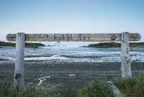 Kukak Bay sign — Stock Photo
