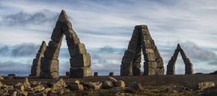 Arctic stonehenge against cludy sky — Stock Photo