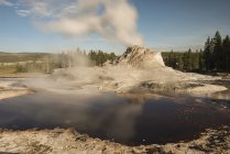 Steam rises from the Steamboat Geyser — Stock Photo
