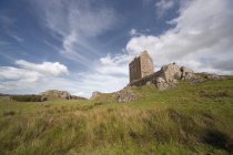 Каменная башня на поле — стоковое фото